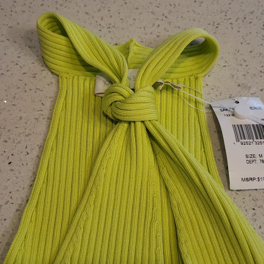 Jonathan Simkhai Andrea Rib Halter in Lime - Picture 11 of 15